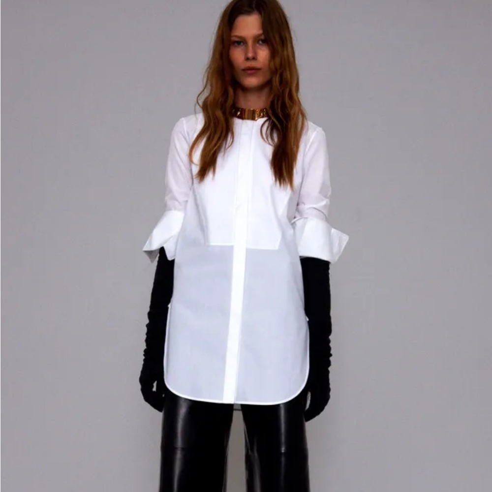 Celine Tuxedo shirt with bib and back ties 38 NWT - Picture 1 of 9